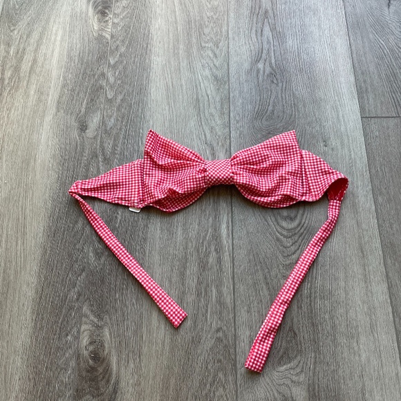 Lolli Other - LOLLI SWIM RED & WHITE GINGHAM BOW BIKINI TOP NEW